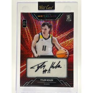 2024-25 Wild Card Metallix Tyler Kolek Rookie Red Mojo Auto 2/3 SP Knicks RC